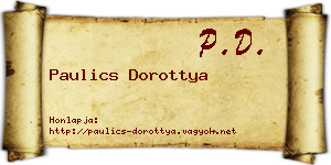 Paulics Dorottya névjegykártya